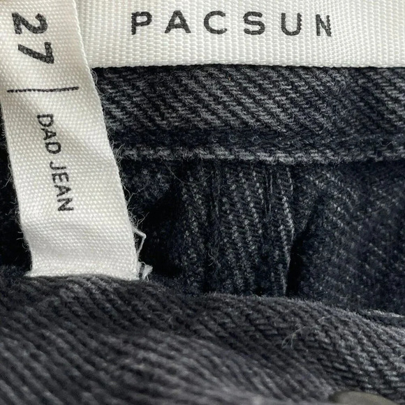 Pacsun Dad Jeans Joan Womens 27 Black Denim Pockets Straight Leg Distressed - Picture 8 of 10